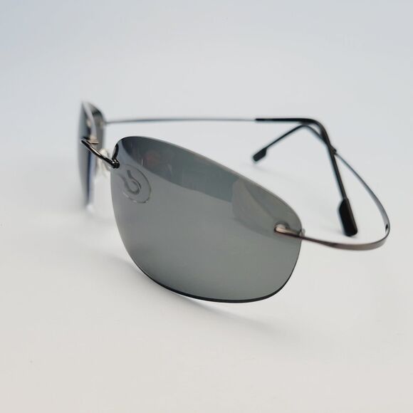Robi POL21 4 55-20 135 SUNGLASSES WIRE FRAME RIMLESS GUNMETAL BLACK